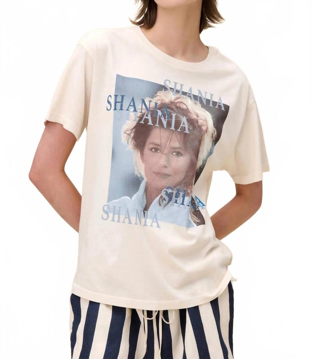 NEW DAYDREAMER women's shania twain woman in me boyfriend tee in dirty white